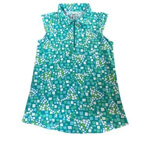 IBKUL Womens Golf Top Size XS Mosaic Wine Time Sleeveless Stretch Half Zip Tank